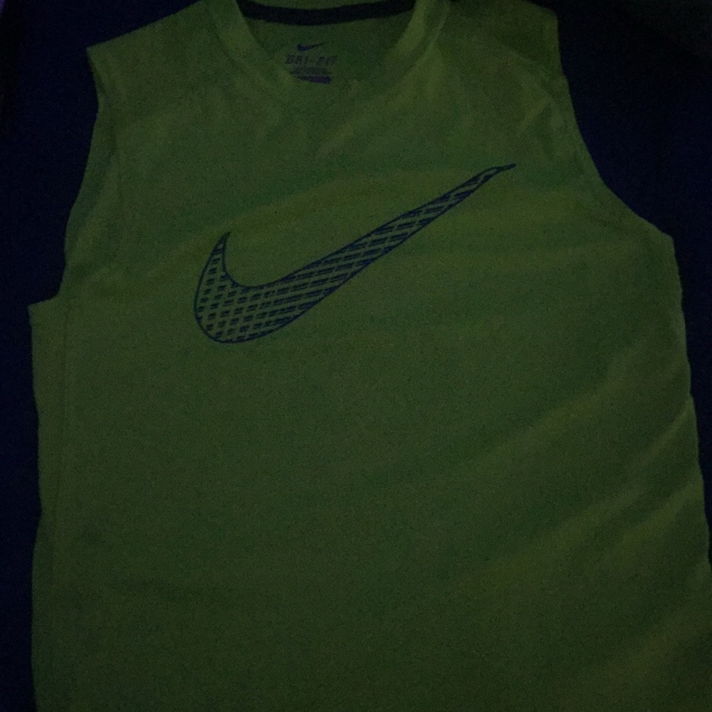 Neon Green Nike Logo Tank Top
